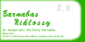 barnabas miklossy business card